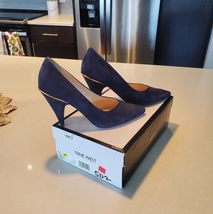 Nine West Navy Suede Pumps